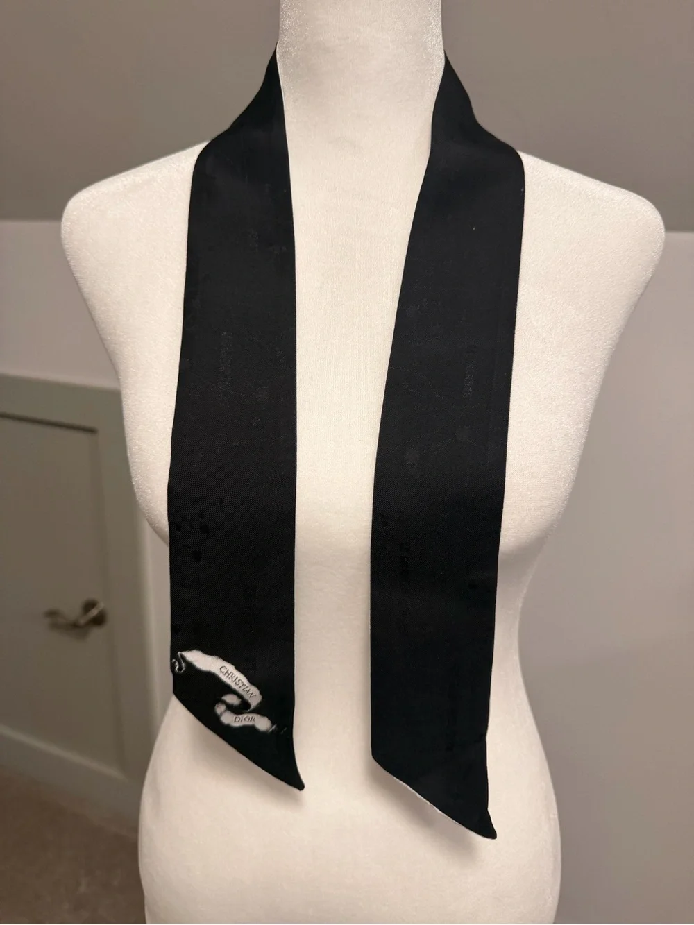 Christian Dior Silk Mitzah Scarf Toile de Jouy Animals Black/White